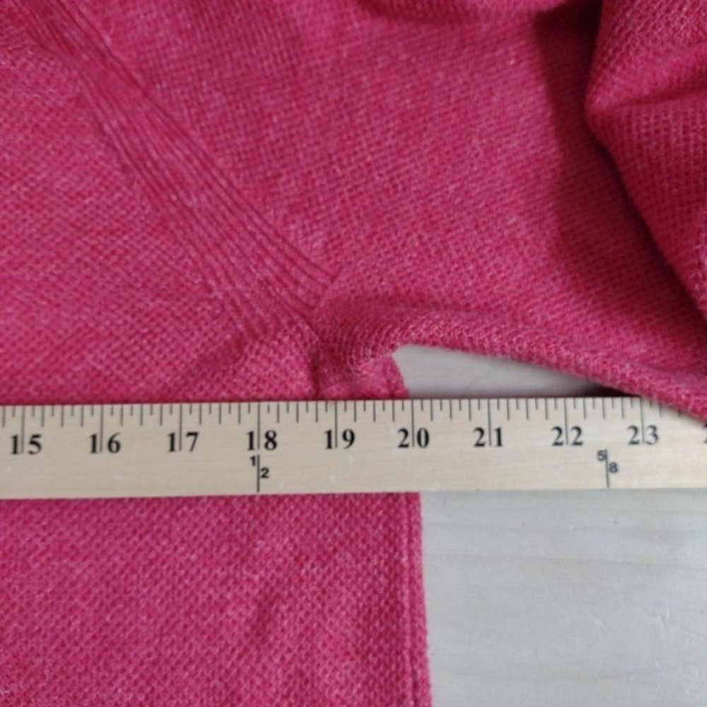 LL Bean Hoodie Sweater Jacket Womens L Tangerine Cotton Knit Long Sleeve Zip Up - Picture 6 of 8